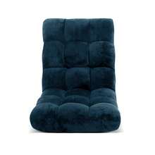 Artiss Floor Lounge Sofa Bed Flannel Fabric Navy - Blue - View 3