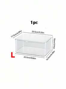 1个透明桌面收纳盒，带翻盖，防尘收纳盒。迷你家用药品收纳盒。多功能收纳，可存放化妆品、面膜、文具、杂物等。
