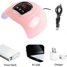 Nail Polish Dryer Lamp Led Gel Acrylic Curing Light Manicure Timer, Lightweight LED Gel UV Nail Dryer For Salon Home - Hồng - Xem 4
