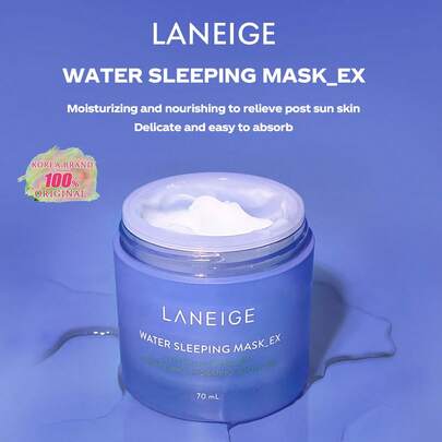 Mặt nạ ngủ Laneige Water Sleeping Mask 70ml - Cung cấp độ ẩm suốt đêm, khóa ẩm, làm sáng da, cải thiện kết cấu da, làm dịu và phục hồi da, cân bằng dầu và nước. Tạo thành một lớp dưỡng ẩm liên tục suốt đêm. Kết cấu dạng gel màu xanh nhạt, tươi mát và không bết dính, phù hợp với mọi loại da. 70ml/2.37fl.Oz | Mỹ phẩm Hàn Quốc, Quà tặng