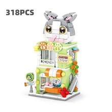 300+ Pcs Adult Octopus Takoyaki Cat Rabbit Panda Street Scene Building Blocks, DIY Street Scene Blocks, Animal Street Scene Blocks, Birthday Gift, Assembly Hobby Desktop Decor, Living Room Decor, Office Desktop Decor. Christmas Gift, Holiday Gift