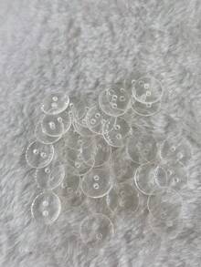 100pcs/Pack Transparent 2-Hole Resin Buttons, Double-Sided Sewing Buttons, Suitable For Shirts, Home Textiles, Crafts, Clothing And Sewing Accessories - Clear - View 7
