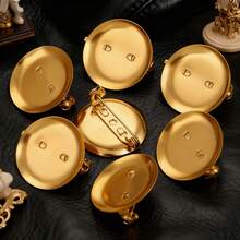 10pcs Stainless Steel Gold Plated 25mm Round Large Diy Brooch Pins Resin Cabochons Tray Bezel For Jewelry Making Supplie Bulk