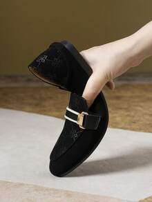 Mengshangli 女士套脚乐福鞋，百搭莫卡辛鞋 - 黑色 - 查看 6