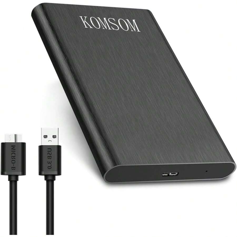 Disco Duro Externo, Disco Duro portátil, USB 3.0 de Datos, 2 TB, Almacenamiento de Datos Externo Delgado, Compatible con PC/Laptop/os(Negro.) - 1 - Ver 1