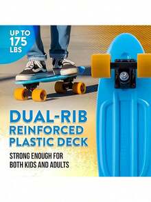 1pc 17" Beginner-Friendly Mini Cruiser Skateboard, Outdoor Gear, Festival Gift, Compact & Portable, Suitable For All Skill Levels, Complete Park And Street Skateboarding - Random - View 5