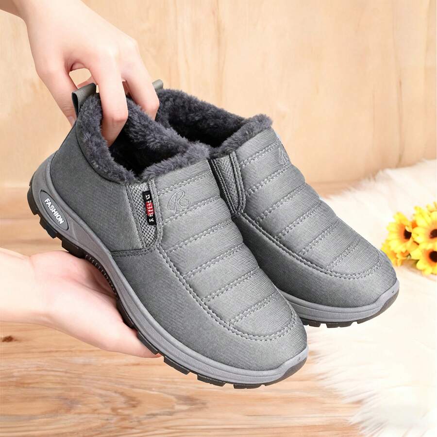 FZY These New 2026 Winter Women's Sports And Casual Shoes Include Waterproof And Non-Slip Ankle Boots, Low-Heeled Winter Boots, Stylish Black Winter Shoes, And Warm And Cold-Proof Snow Boots. They Are Perfect Gifts For Valentine's Day, Holiday Presents, And Essential Footwear For Women's Winter Outings. - 灰色 - 查看 1