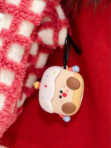 1个可爱卡通蛋糕硅胶保护套，适用于 Pro第二代、3/4代、1/2代，创意柔软防震耳机套（不含耳机） - 米色 - 查看 10