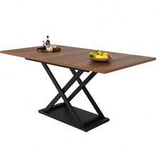 Dining Tables - Walnut+Black + MDF+Metal - View 9