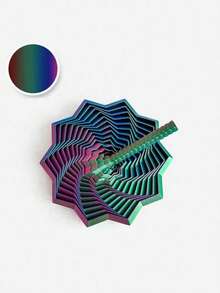 1pc 3D Printed Decompression Star Optical Illusion Folding Toy, Polygonal Carrot Tower Spiral 3D Desktop Creative Toy - Multicolor - View 9