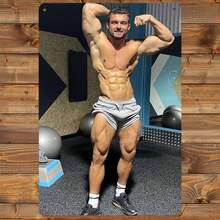 2D Flat - 1pc Muscular Male Bodybuilder Poster - Gym Decor, Home & Office Decoration - Heavy-Duty Aluminum Metal Sign - No Wiring Needed - Ideal Gift For Fitness Enthusiasts - 8x12 Inches (20x30cm) - - Nhiều màu - Xem 2