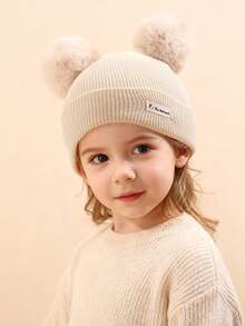 1 buc Căciulă tricotată cu pompon pentru iarnă pentru copii, căciulă de schi tricotată groasă și caldă pentru băieți și fete - logo-ul mașinii - Vizualizare 4