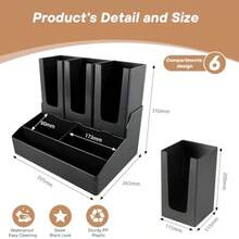 Organizador de estacion de cafe de 2 niveles tapa de taza y soporte para encimeras capsulas de cafe paquetes de azucar bolsas de te crema - Negroclásico - Ver 3