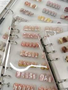 Nail Art Album, Collection Album, Nail Piece Style, Wearable Nail Display Album, With Inner Pages - Clear - View 1