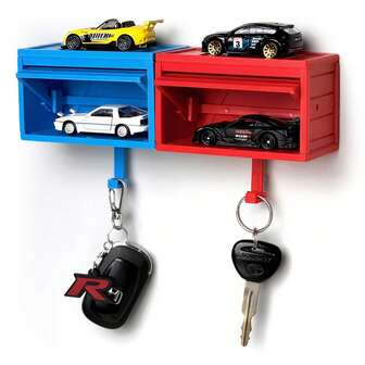 汽车车库钥匙架，3D立体壁挂式钥匙架，安装简便，适合汽车爱好者，适用于入口、走廊、前门等场所。