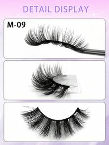 ENCHUW 5 Pairs Dramatic Fluffy False Eyelashes Volume Long Thick Eyelashes Faux Mink Lashes Reusable Fake Eyelashes Makeup Lashes - Black - View 3