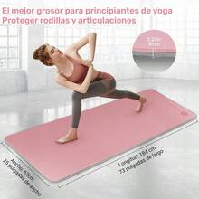 Tapete de Yoga Antideslizante y Cmodos, Yoga para Ejercicio de Buena Calidad y Ecolgicos, Tapete Yoga Antiderrapante de Suavecito y Grueso, Deporte Colchoneta Fitness Alfombrilla Gimnasio de Ejercicio Grueso para Yoga/Pilates/Gym en Casa 183x 61CM - Rosa - Ver 2