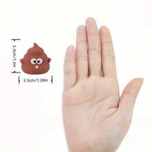 1/2/4/6/8/10件装新奇便便造型笔筒及笔 - 趣味创意办公桌配件，适用于办公室、学校或学习奖励，棕色，带有俏皮的表情设计，可爱文具