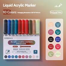 120 Farben Acrylfarb-Marker, BORRENCE Smart Ink System, super Farbmischfähigkeit, geeignet für Glas, Keramik, Kunststoff, Holz, Stein, Stoff, Papier und mehr, professionelles Malen, präzise Farben, kreatives Geschenk, Schul-Grundausstattung 2026 Kunstzubehör Set - Verschiedenfarbig - Übersicht 16