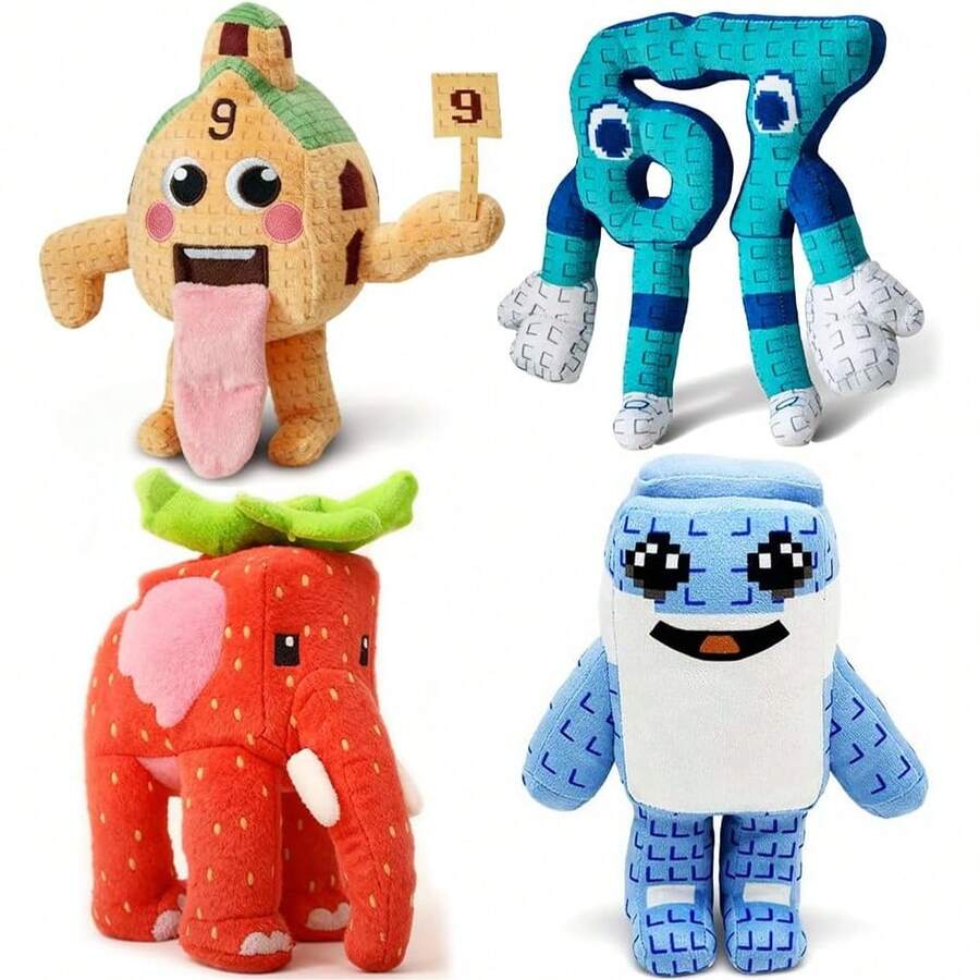 4个“偷走你的大脑”毛绒玩具，67英寸表情丰富的毛绒抱枕娃娃，可爱玩具，粉丝礼物，男女皆宜，生日礼物 - 彩色 - 查看 1