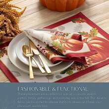 Home Fashions Mantel Redondo de 70 Pulgadas, Multicolor(13"x19" (Set of 4 Placemats)) - Multicolor - Ver 4