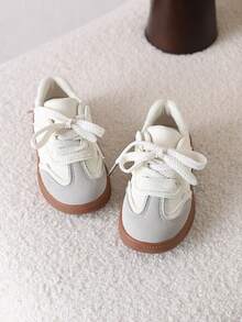 1 Pair Girls' Casual Sneakers, Soft Sole Non-Slip Sports Shoes For Toddlers, Spring/Autumn - Beige - View 6