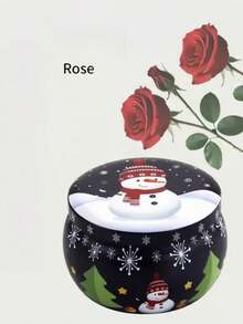 1/4pcs Christmas Candle Jar With Snowman, Reindeer And Santa Claus Design - 2.2oz Cast Iron Candle Box For Candle Making, Holiday Decorations, Party Supplies And Candy Jars, Christmas Ornaments, Festive Design, Durable Construction. - Multicolor - View 12