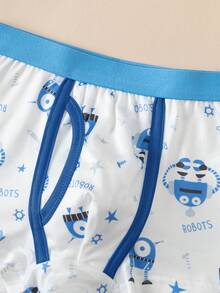 5pcs/Pack Boys' Cartoon Print Briefs Underwear