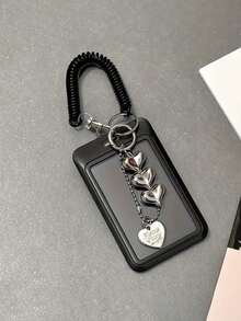 1 chiếc móc khóa đựng thẻ hình trái tim có thể mở rộng, mặt dây chuyền hình trái tim đen trắng, thiết kế bền và thời trang, phù hợp cho nữ giới. Móc khóa nhựa dễ thương và tiện dụng, cần thiết cho sinh viên, móc khóa thời trang với mặt dây chuyền hình trái tim bằng kim loại, đựng được thẻ ID, thẻ tín dụng, thẻ giao thông và chìa khóa. - Nhiều màu - Xem 3