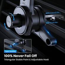 TOPK Air Vent Car Mount, [ Big Phones & Thick Case Friendly ] Cell Phone Holder For Car Hands Free Clamp Cradle Vehicle Compatible With All Phones - Black - View 7