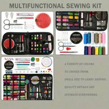 1PC Large Capacity Travel Sewing Kit - 1-Pack Canvas Material, Multi-Color Cotton Threads & Metal Needles, Convenient Repair Tools For Tailor Shop/Clothing Factory/Haute Couture/Home/Travel,Office Supplies,Household Items,Home And Living New In,Back To School Supplies. - Black - View 6