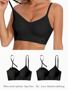 Bộ 2 áo ngực không đường may, không lưng dành cho nữ, đồ lót cô dâu, 3 kiểu dây đeo, nhẹ và thoáng khí, cúp mỏng, dây đeo có thể điều chỉnh, phù hợp cho đám cưới, váy dạ hội, váy hai dây, cỡ cúp A/B. - Nhiều màu - Xem 9