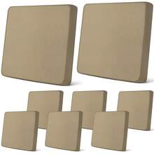 Newwiee 8Pcs Patio Cushion Covers Stretch Outdoor Cushion Cover Replacement For Patio Furniture Sofa Couch Slipcovers, Soft Flexibility Washable Furniture Protector(Waterproof Pure,Khaki Yellow),One-Size,KhakiYellowWaterproofPure - 卡其黃防水純色 - 查看 1
