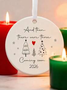 1pc Personalized Newborn Holiday Decoration, Unique 2026 Gift For Expectant Parents, Grandparents, Family, Aunt, Pregnancy Announcement, Newborn Baby Growth Memento