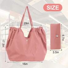 WSXC Reusable Grocery BagsReusable Shopping Bags Folding Bags Totes Stretchable And Shrinkable Shopping Bag For Groceries - 粉色 - 查看 2