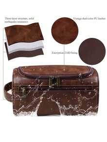 Customized Men's Wallet And Toiletry Bag Travel Set - Personalized Toiletry Bag, Suitable For Anniversary, Groomsmen Or His Gift, Men's Travel Bag, Men's Travel Bag, Groomsmen Gift, Men's Toiletry Bag, Men's Toiletry Bag - Multicolor - View 3