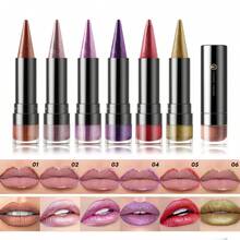 YOUNG VISION 1pc Multifunctional Pointed Pearl Shimmer Lip Liner Pencil - Lipstick, Eyeshadow, Eyeliner, Lip Shaping, Suitable For Daily, Party, Stage, Bonfire Night, Christmas, Thanksgiving, Valentine's Day, Lip Makeup Gift For Friends, Girlfriend - 彩色 - 查看 6