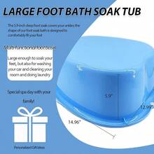 AWYYFoot Soaking Bath Basin Soaking Tub Large Basin Feet Pedicure Foot Massager Ideal For Relaxation And Stress Relief - Perfect For Home And Spa Use Blue - Blue - View 6