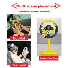 1 Set Kids Car Steering Wheel Toy - Electric Sound & Light Simulation Driving Toy, With Adjustable Bracket, Suitable For Children In Car And Home Use Simulation Toy Gift