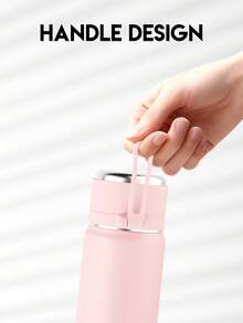 Botella de bebida aislada de 500ml, termo de café de acero inoxidable, botella de agua aislada con asa, termo de viaje, apto para viajes, oficina y uso en el gimnasio.