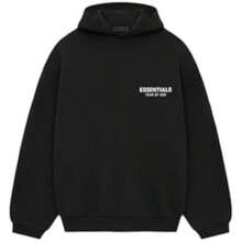 Essentials -Fear Of God Oversized Hoodie Collection FW21-FW2 MEN WOMEN Hoodie Vintage Flocking Craftsmanship Combined With Modern Breathable Technology, Warm Cotton Flocking, Loose Urban Functional Wear, High-End Cotton To Create An Urban Street Style, Loose Silhouette Non-Ge - Đen Ss24 - Xem 1