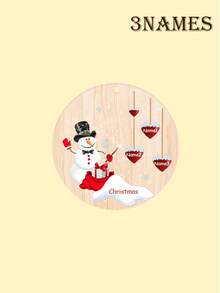 Custom Christmas Decorations With 1-8 Names, Personalized Christmas Tree Decorations, Customized Christmas Gifts, Customizable Text Christmas Ornaments, Diy Ornaments, Christmas, Garden, Acrylic, Ceramic, Wooden, Christmas Crafts, Snowman Pattern, Room Decor, Mom, Family