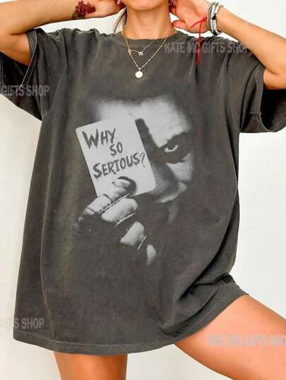 Colors Vintage Joker _Why So Serious_ Graphic T-Shirt, Joker Movie Shirt, Joker Sweatshirt, Cool Halloween Party Tee, Movie Fan Tee