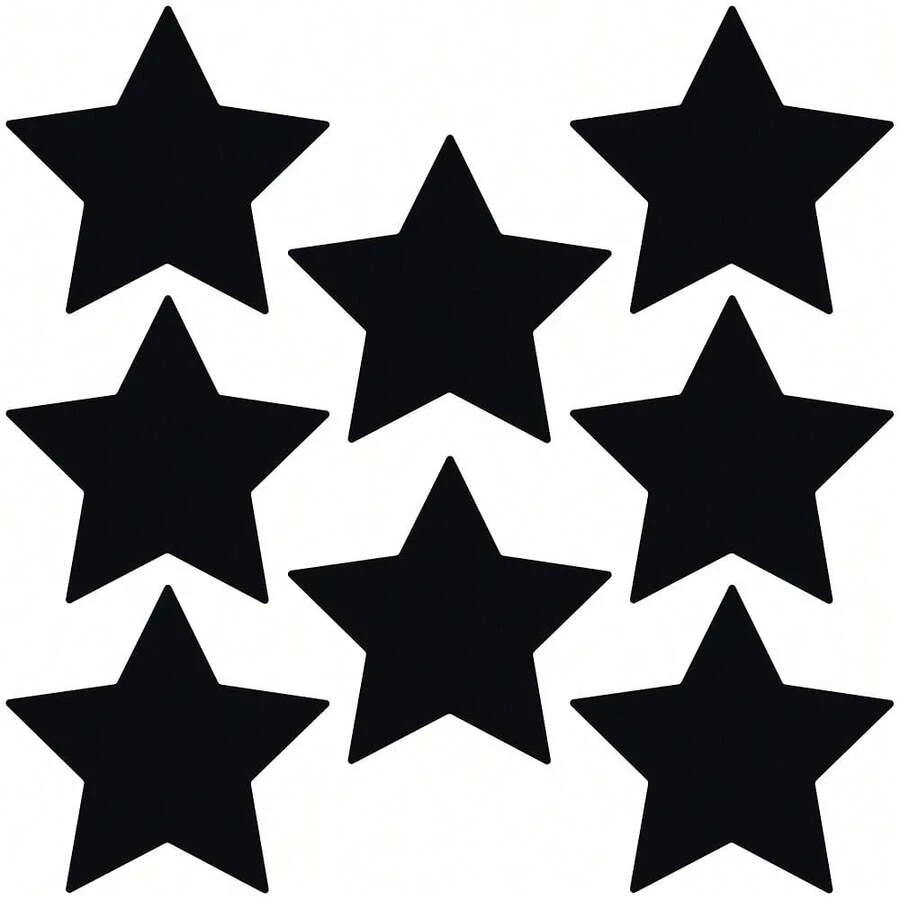 LiteMark Durable Gloss Finish Black 6.5 Inch Star Decal Stickers, For Floors, Ceilings, Walls, Laptops, And Smooth Surfaces, (Pack Of 8 Stars),6.5Inch(8Pcs),Black - màu đen - Xem 1