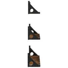 Set di 3 mensole da parete vidaXL, in composito di legno di rovere affumicato. - Castano - Visualizzare 7
