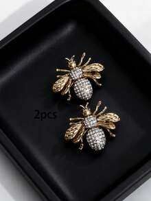 2 Peças Encantos de Sapato Metálicos Coloridos e Fofos com Strass, Decorações de Sapato Destacáveis e Brilhantes, Adequados para Tênis Elegantes de Faculdade para Senhoras, Decoração de Bolsas, Acessórios de Moda de Roupas, Uso Diário, Festa, Presentes de Feriado - Multicolorido - Visão 2