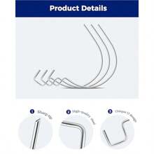 50 Pieces Stainless Steel Picture Hanging Hooks PinCute Drywall Picture Hangers Heavy Duty Wall Hanging Hooks Holds Up to 100 lbs Hang Art Clock Shelves or Planters - plateado - Ver 5