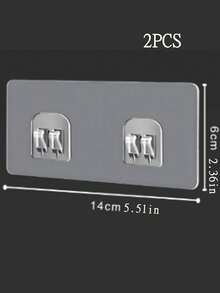 Double Claw Transparent Adhesive Hooks, Strong Adhesive Damage-Free No-Drill Wall Hanging Clips For Bathroom, Kitchen Racks - Multicolor - View 9