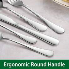 24/48pcs Stainless Steel Silverware Sets  With Organizer For 4/8 Person,Includes Knife Spoon And Fork Eating Utensils Set For Kitchen Flatware Sets With Steak Knives,Cutlery Sets For Kitchens, Parties, Banquets, And Restaurants, Tableware Dishwasher - Nhiều màu - Xem 6