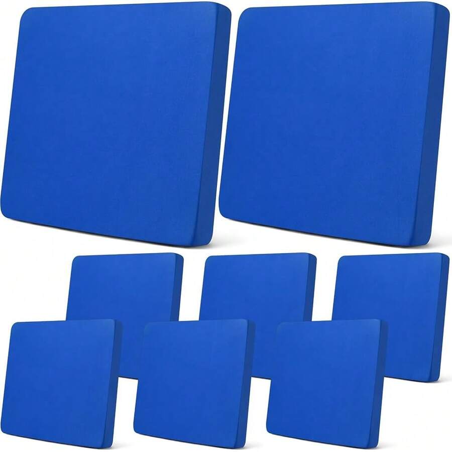 Newwiee 8Pcs Patio Cushion Covers Stretch Outdoor Cushion Cover Replacement For Patio Furniture Sofa Couch Slipcovers, Soft Flexibility Washable Furniture Protector(Waterproof Pure,Royal Blue),One-Size,RoyalBlueWaterproofPure - 皇家藍防水純 - 查看 1